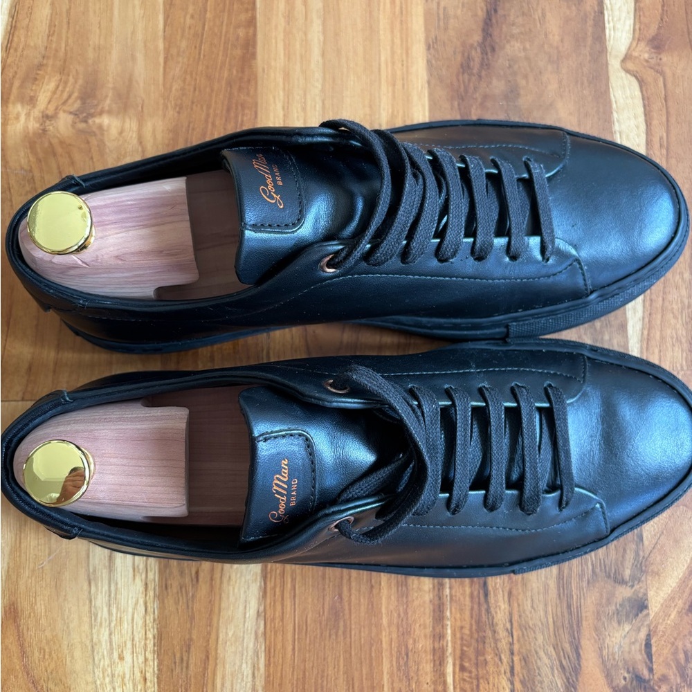 Good Man Brand Black Leather Low-Top Sneakers